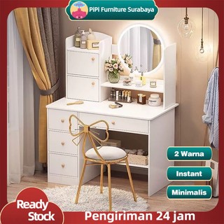 PiPi Furniture Meja Rias Meja Rias SetBangku Meja RiasLED Meja Rias DenganCermin Meja Rias Minimalis