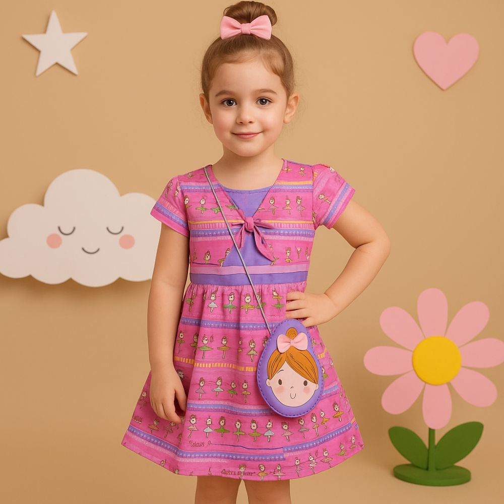 YUFFIE ชุดเดรสเด็กผู้หญิง Ballerina พร้อมกระเป๋าน่ารัก Bonus 4162