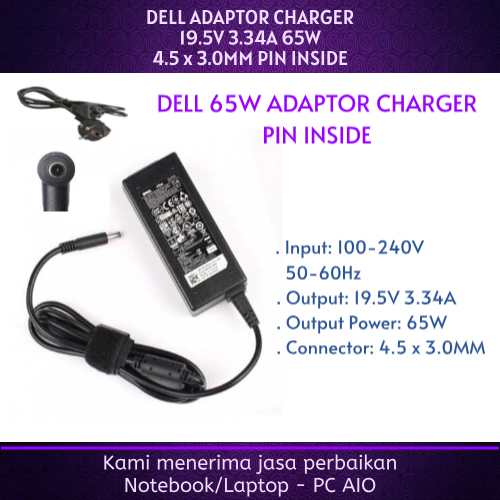 DELL 19.5v 3.34a XPS 11 XPS 12 MLK XPS 13 13D-138 P29G 9333 9343 13D-148 L322X L321X RFRWK Latitude 