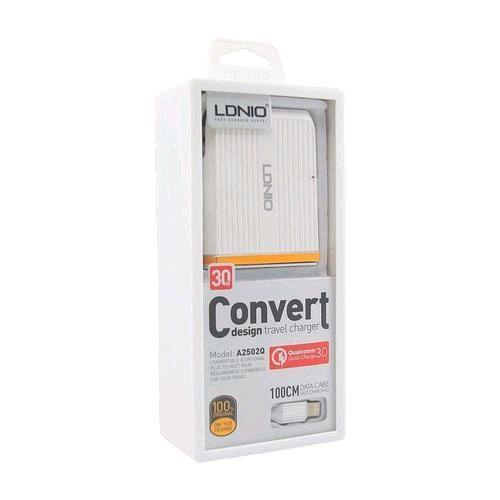 DUAL USB TRAVEL CHARGER LDNIO A2502Q CONVERT