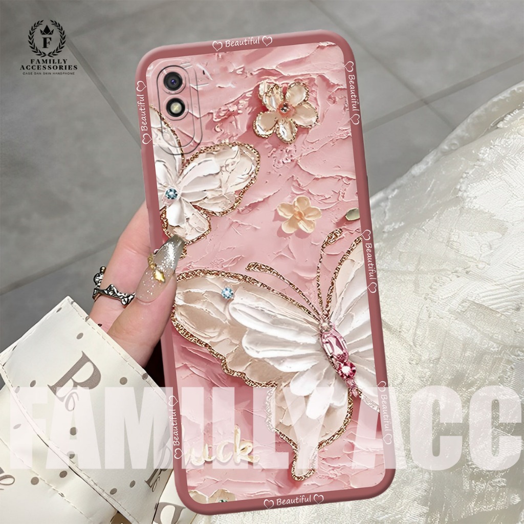 (FA-01) REDMI 5A - 6A - 8 - 8A PRO - NOTE 8 - NOTE 8 PRO - 9A - 9T - POCO M3 น่ารักผีเสื้อ motif Sil