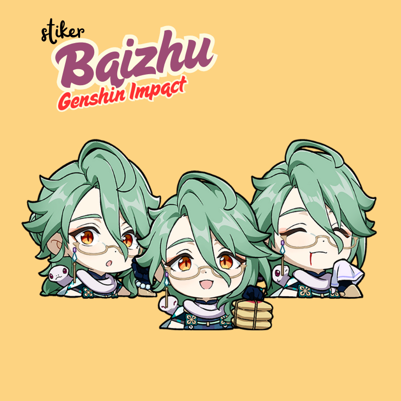 สติ๊กเกอร์ Baizhu Genshin Impact | สติ๊กเกอร์ Baizhu Genshin Impact ไวนิลเคลือบเงา