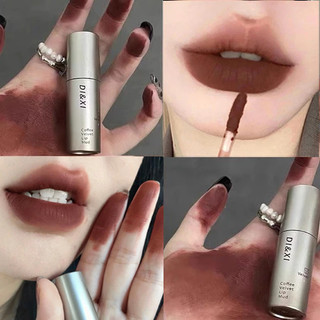 [COD] DIXI Tabung Perak Kecil Glasir Bibir Coklat Tanah Beludru Matte Glasir Bibir Pemutih Riasan Minimalis Gaya Ins Lip Cream Lipstik Makeup Waterproof Velvet Lipstick