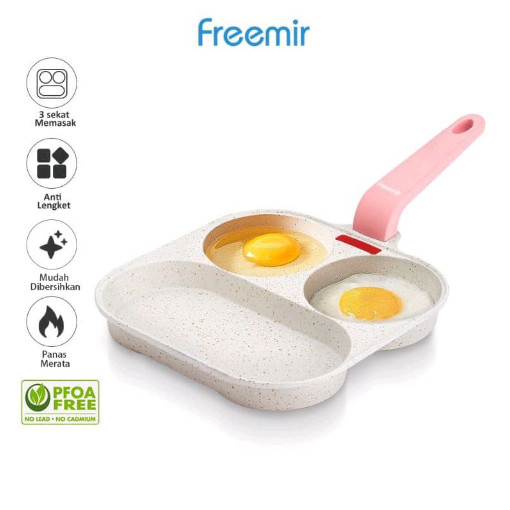 Freemir 3 in 1 กระทะอาหารเช้าไข่ทอด Omlet กระทะ 19 ซม
