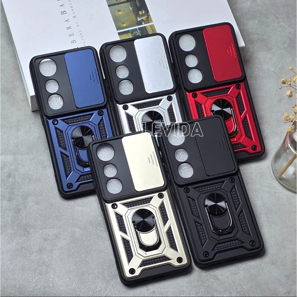 Vivo V50 Lite Case Robot Slide Camera Protect + Ringstand Vivo V50 Lite