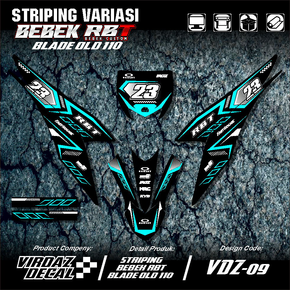 ใหม่ล่าสุด Striping Variation Bebeek RBT Blade Old 110 Minimalist Design VIRDAZ-09