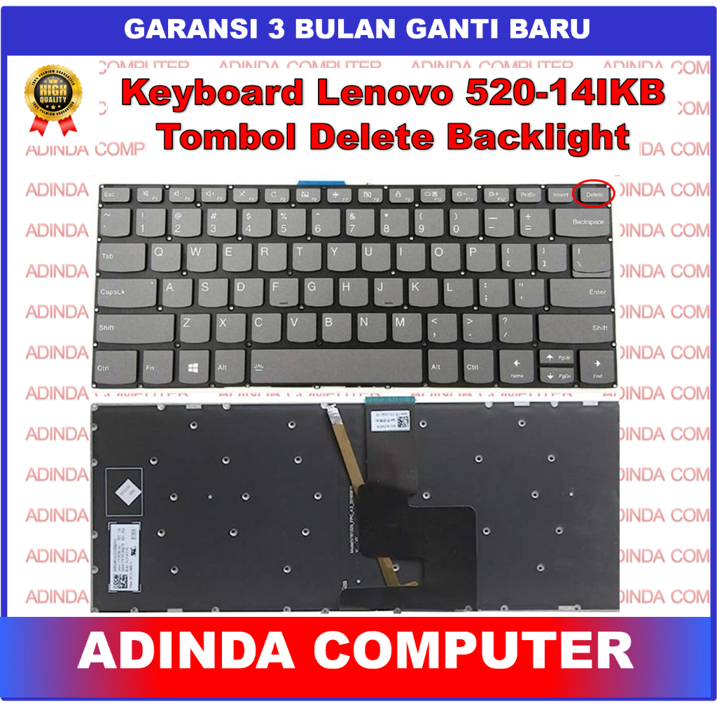 Lenovo Ideapad Yoga 520-14IKB V530S-14IKB คีย์บอร์ดแบ็คไลท์