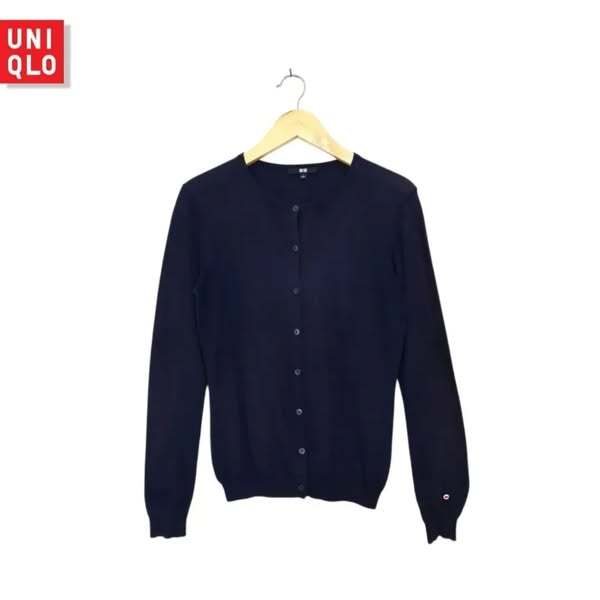 Uniqlo Navy O=Neck Basic คาร์ดิแกน (CODE: B79-15)