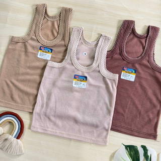 12 PCS SINGLET SERI COKLAT KAOS DALAM ANAK / KAOS SINGLET BAYI / KAOS DALAM PEREMPUAN / KAOS DALAM LAKI - LAKI Putih Laki-Laki Newborn Katun