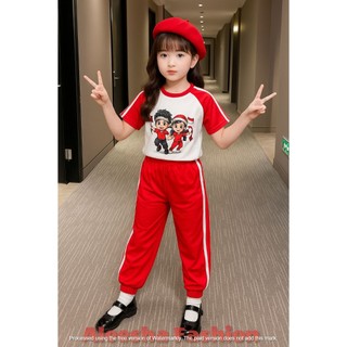 Alesha Fashion Setelan Anak Merah Putih usia 1-10 tahun Setelan anak perempuan dan anak laki-laki