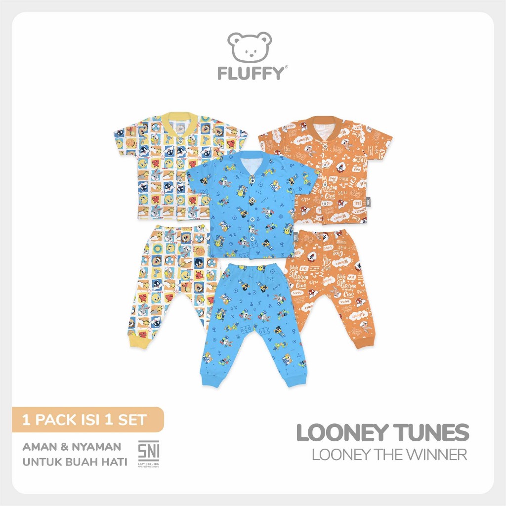 FLUFFY Looney The Winner ชุดกางเกงขาสั้นและกางเกง (1 คู่) SBDJXB LWB 123