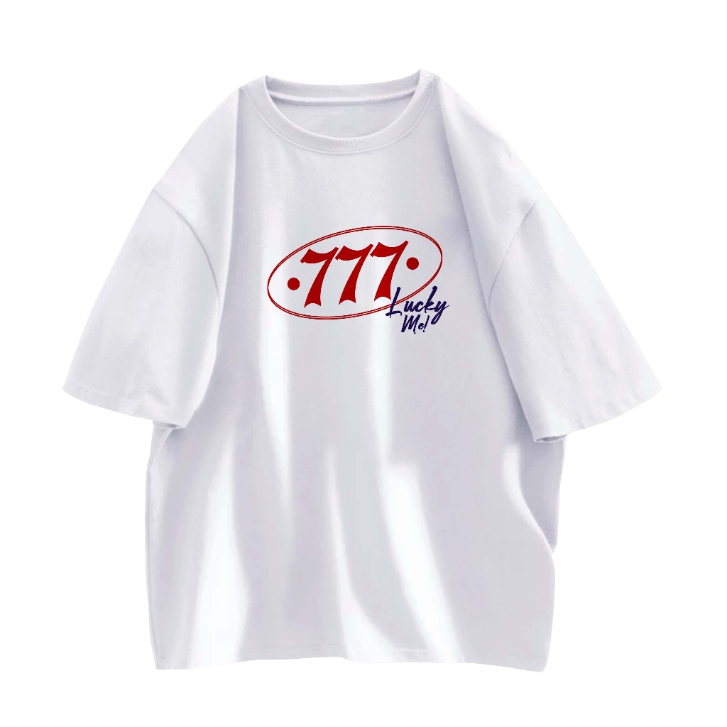 Heleytic - Lucky Me 777 Tshirt I เสื้อยืดแขนสั้นขนาดใหญ่สําหรับผู้ชายและผู้หญิงผ้าฝ้ายแท้ A7852