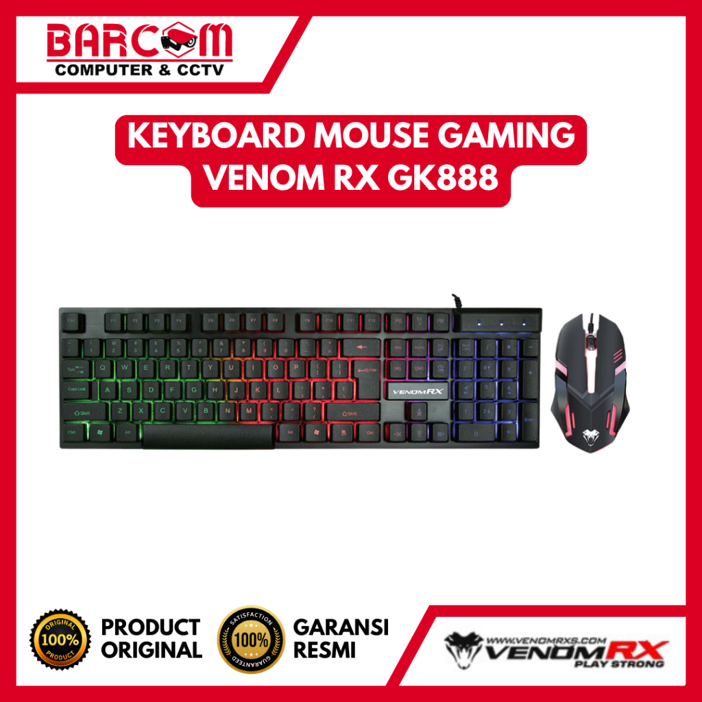 คีย์บอร์ด เมาส์ COMBO GAMING VENOMRX GK888 VENOM RX GK888 - ORIGINAL VENOM RX