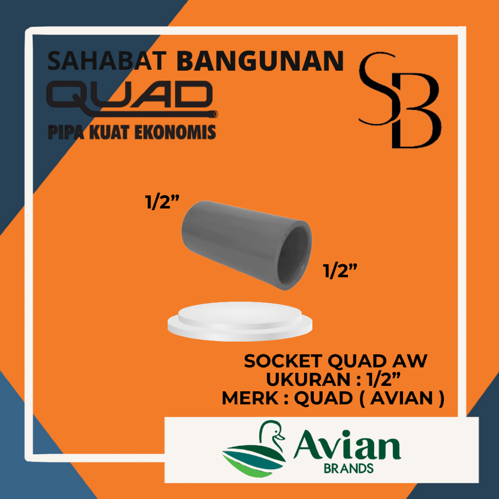 QUAD ถุงเท้า 1/2 AW นิ้ว เต้ารับ QUAD 1/2 นิ้ว AW ช่องเสียบท่อเชื่อมต่อตรง 1/2"QUAD