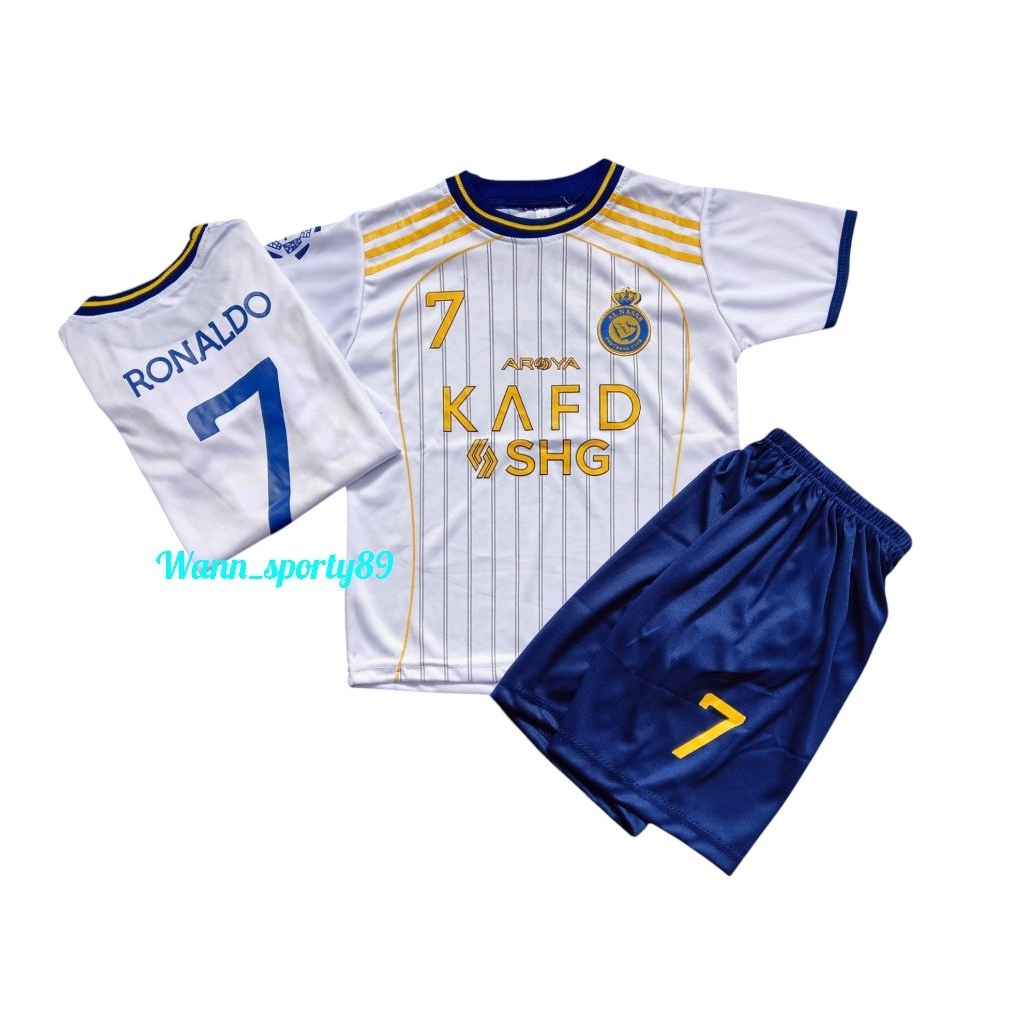 RONALDO NASSR FOOTBALL JERSEY RONALDO FOOTBALL SHIRT SET AGES 1 ถึง 14 ปี