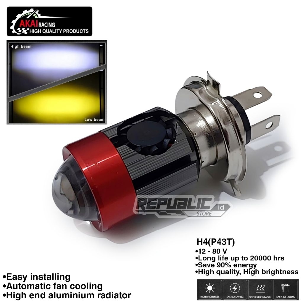 MV MOTORCYCLE HEADLIGHT LED H4 LASER AC DC 30WATT/MOTORCYCLE HEADLIGHT H4 3 FEET SUPER BRIGHT LED LA