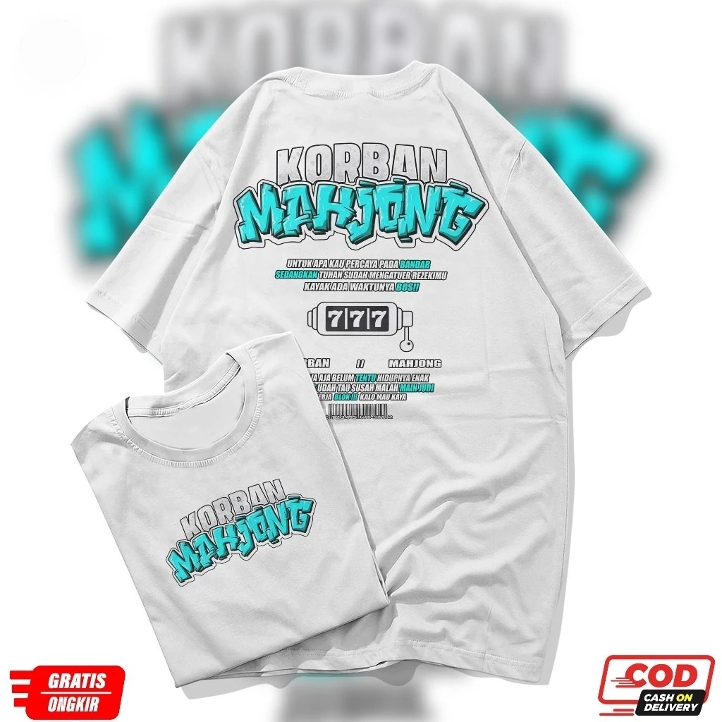 เสื้อยืด Mahjong Victim Mahjong Victim DISTRO T-SHIRT เสื้อยืดผู้หญิงผู้ชาย