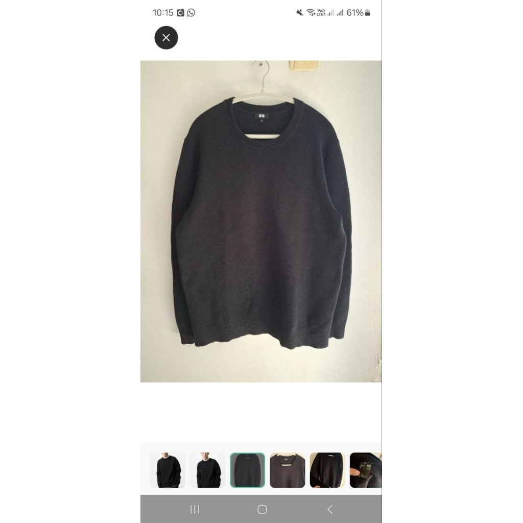 เสื้อสเวตเตอร์ UNIQLO MILANO RIBBED - สีดํา