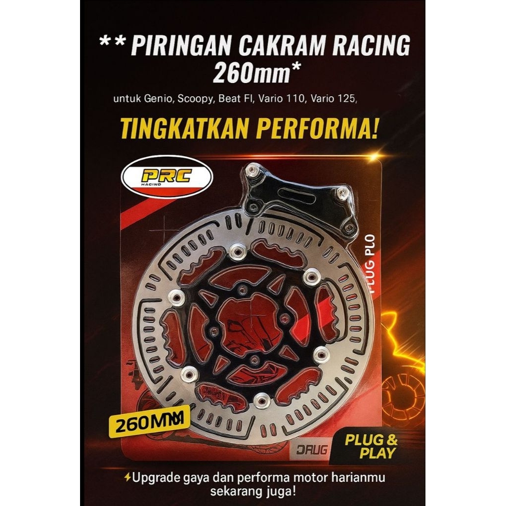 แผ่นกว้าง Variation 260 มม.PRC ใหม่ประเทศไทย PNP Beat Scoopy Spacy Vario 110 / 125