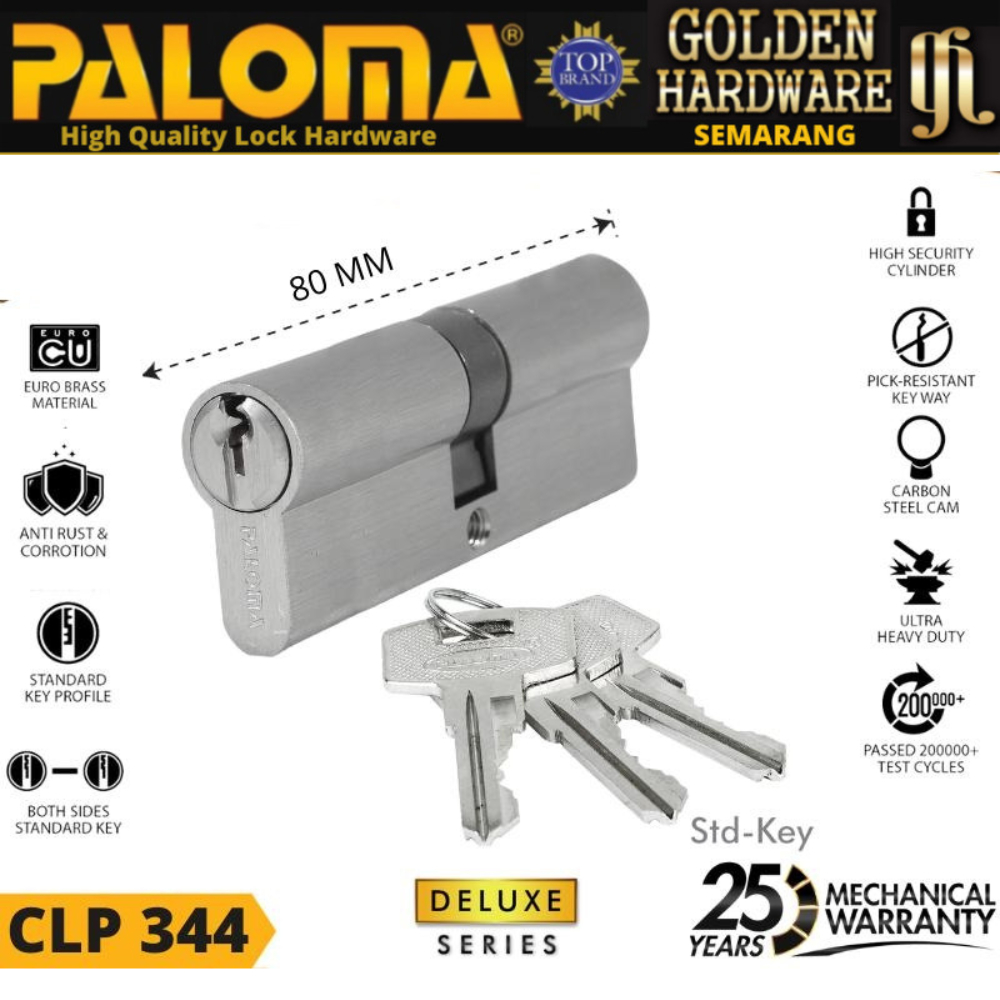 Double กระบอก PALOMA CLP 344 DELUXE DC-SK 80MM - Standard Key SN