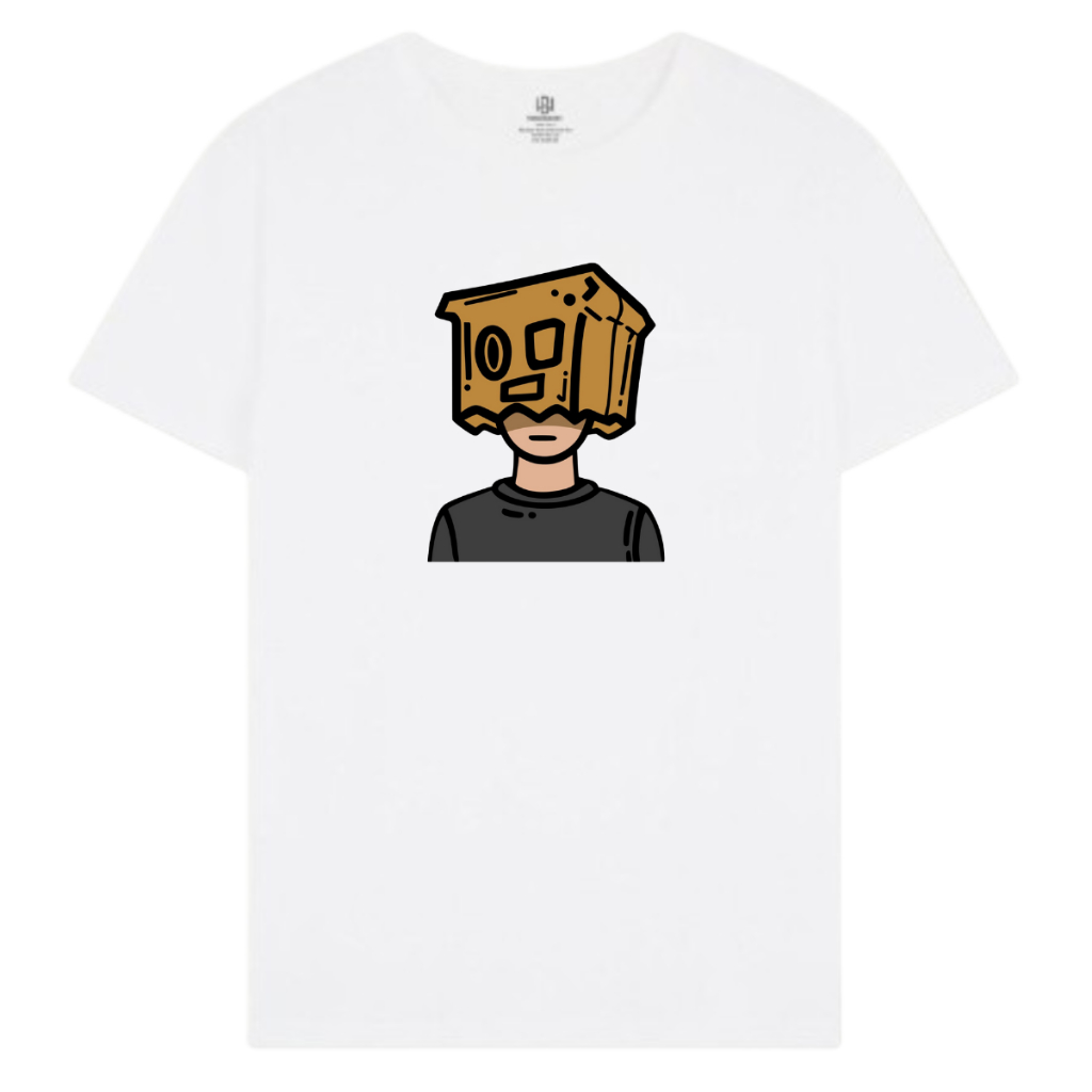 Blackwoods 1989 Mens Cartoon Box Print White T-Shirt