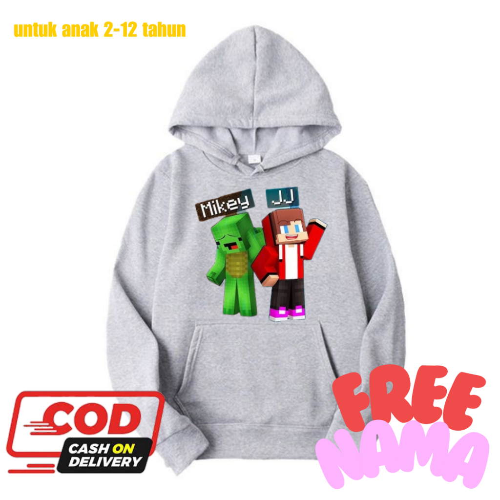Jj & MIKEY MINECRAFT CHILDRENS HOODIE