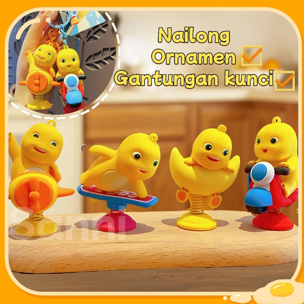 GANTUNGAN พวงกุญแจ Mini Nailong น่ารัก - แดชบอร์ดรถ Viral ตกแต่งพวงกุญแจ Nailong ของแท้ Mini Figure