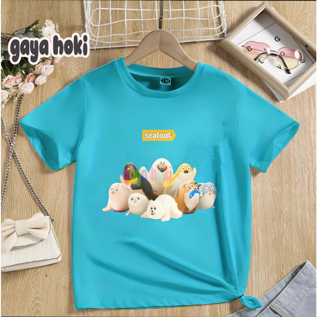 เสื้อยืดเด็กพิมพ์ลาย Sealook วัสดุพรีเมี่ยม Unisex