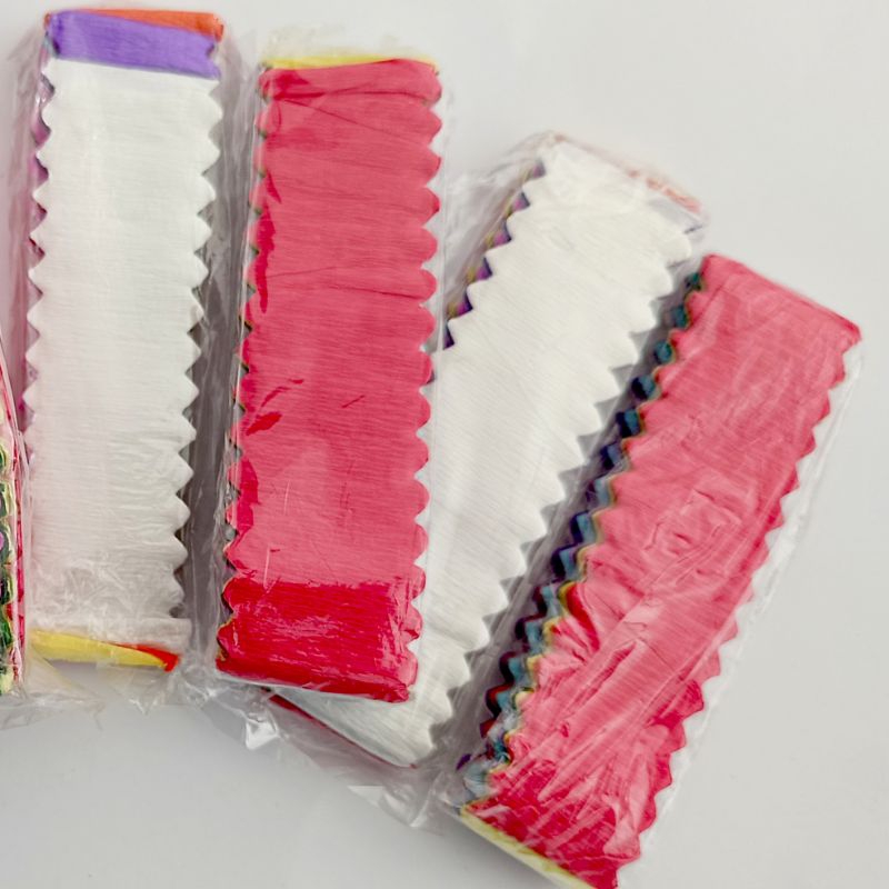 MERAH RED AND WHITE DECORATIVE CREP PAPER & COLORFUL CREPE.