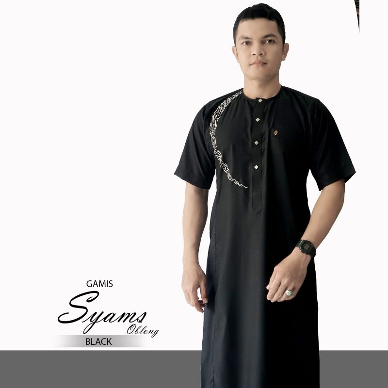 Atqiya Syams แขนสั้น Gamis / Gamis ผู้ชายผู้ใหญ่ / Gamis อินเทรนด์ สง่างาม และร่วมสมัย