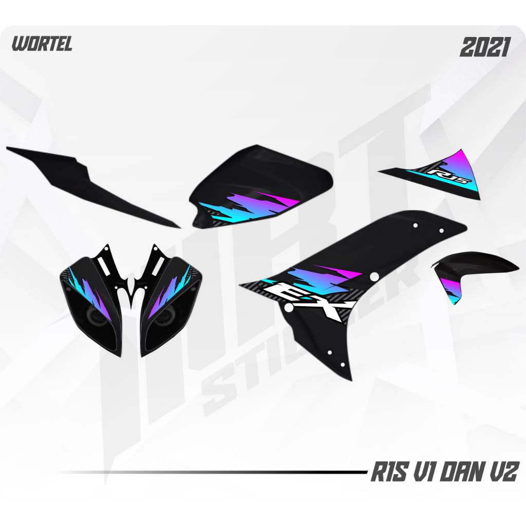 R15 Striping - สติ๊กเกอร์ใส R15 v1 และ v2 Carbon V2 (ตัดแล้ว)