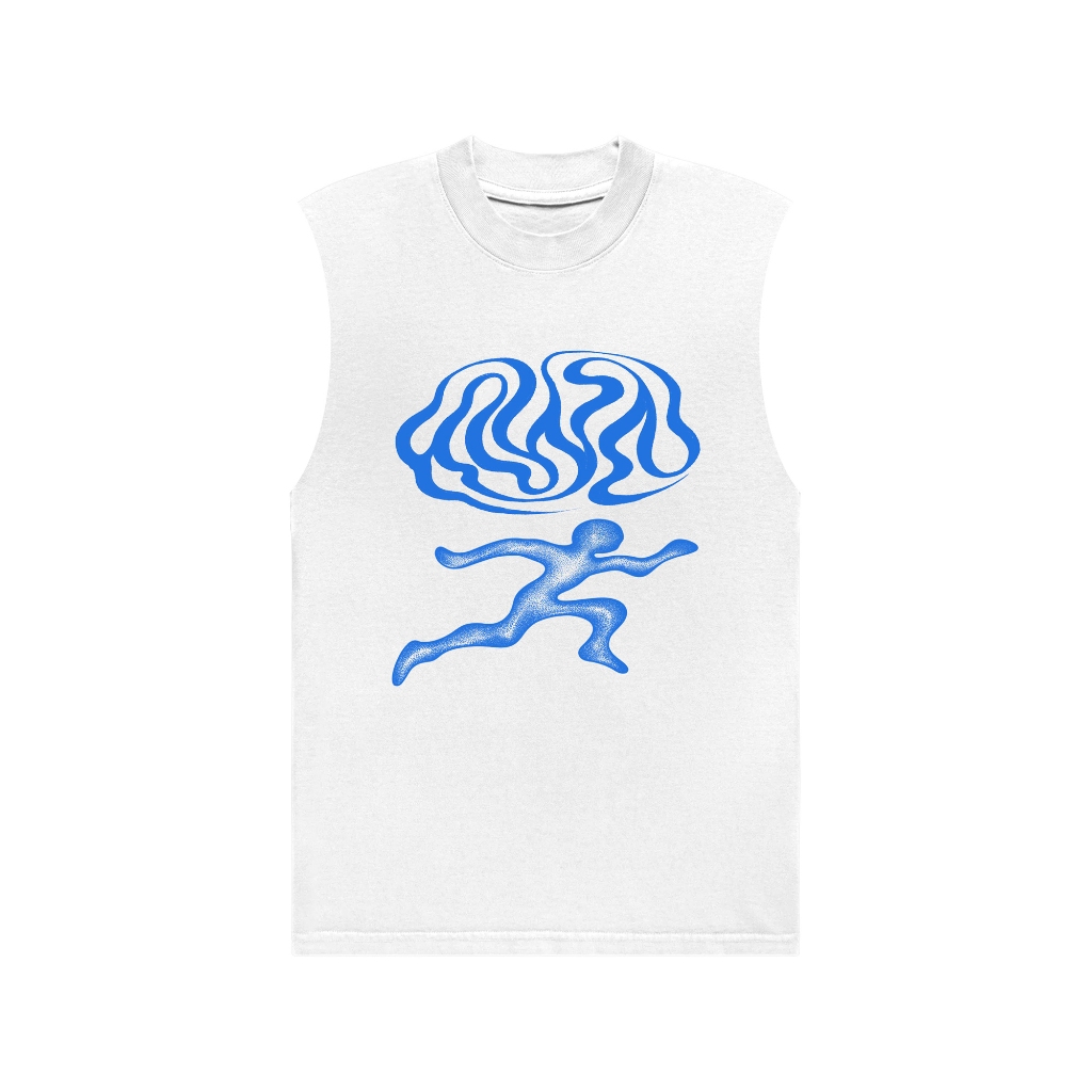 HLWN Running เสื้อยืดกล้ามเนื้อ Unisex สีขาว - Ethereal