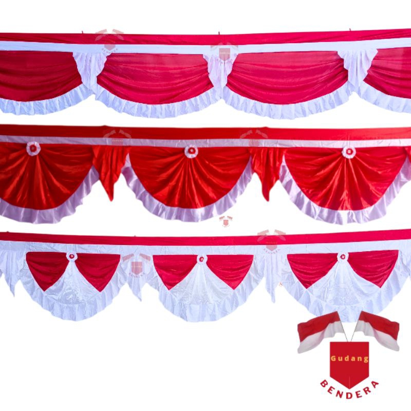 MERAH LONG FLAG RED และ WHITE BACKGROUND FLAG