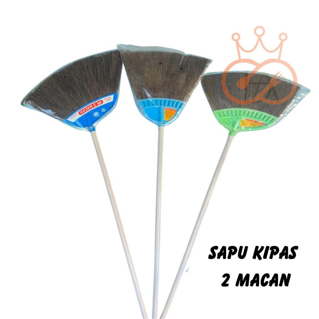 Original 2 Tiger Palm Fiber Floor Broom Large Medium Small / Fan Floor Broom - RD