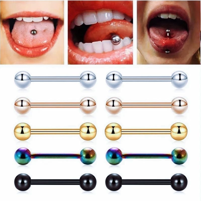 STAINLESS TONGUE PIERCING / EARRINGS / TONGUE BARBEL / EAR PIERCING / TONGUE PIERCING