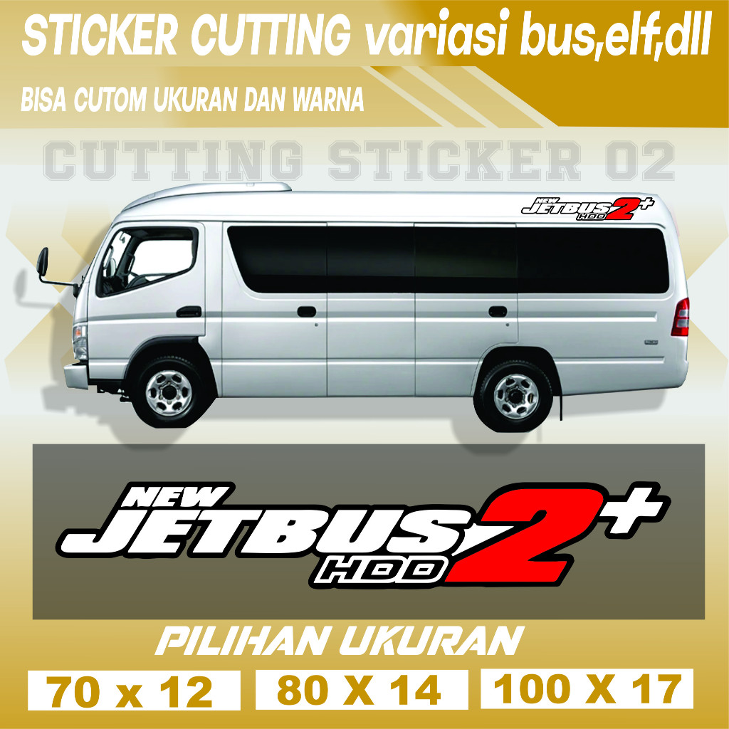 สติ๊กเกอร์รถบัส Jetbus 2 3 และ 5 ขนาด 90CM 80CM 70CM BIG BUS MEDIUM ELF ล่าสุด