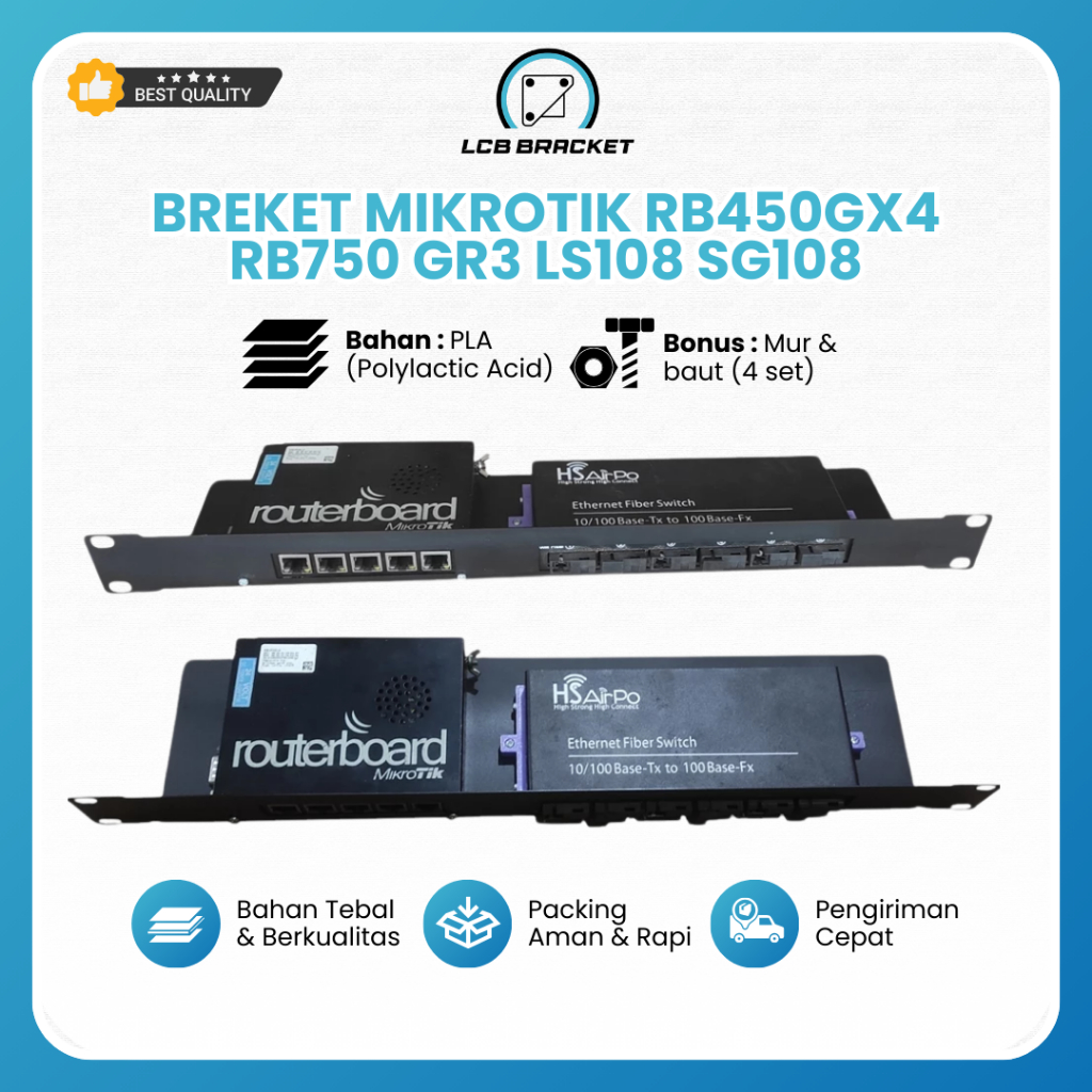MIKROTIK MicroTik Bracket RB450GX4 RB750 GR3 LS108 SG108 Routerboard LCB โมเด็มแผ่นเหล็กผู้ถือวงเล็บ