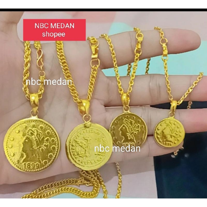 สร้อยคอเหรียญ rupiah ringgit ชุบทอง 24k