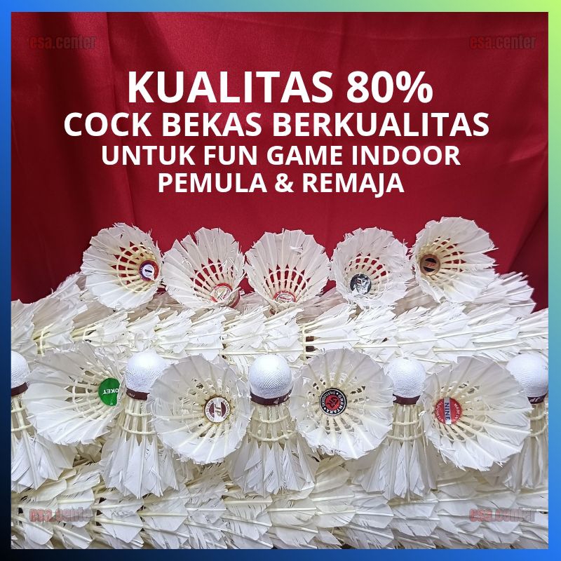 (1 SLOP GRADE B / 80% / 12 ชิ้น) USED BADMINTON SHUTTLECOCK GRADE B {80%} QUALITY / COCK KOCK KOK COC CKET PER DOZEN FOR FUNDER GAMES