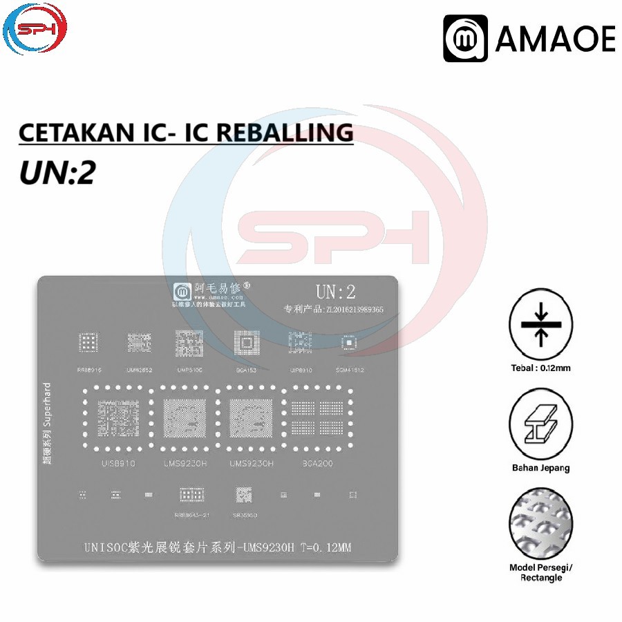 AMAOE UN:2 UNISOC SET SERIES IC MOLD -UMS9230H T=0.112MM ORIGINAL