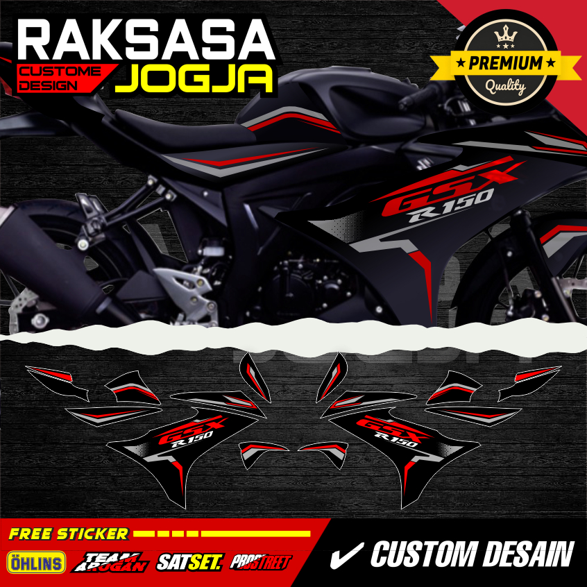 SUZUKI GSX 150R STRIPING TRANSPARENT DOFF GLOSSY VINYL ALREADY CUT JUST STICK คุณภาพระดับพรีเมียม - 
