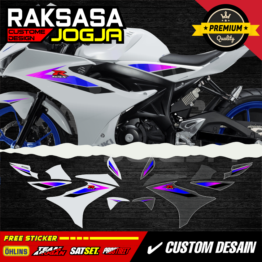 SUZUKI GSX 150R STRIPENT DOFF GLOSSY VINYL ALREADY CUT, JUST STICK IT ON PREMIUM QUALITY - สีที่กําห