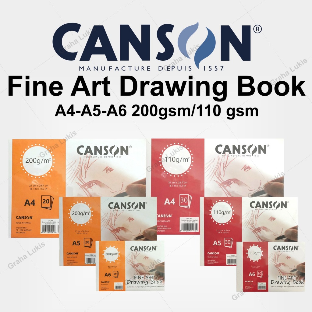 สมุดวาดภาพ Canson FINE ART 200 GSM / 110 GSM / A6 / A5 / A4