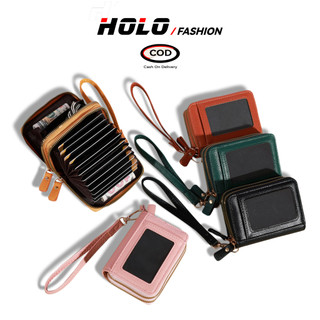 HOLO Domept Kartu Dompet Wanita Elegan Kapasitas Besar Dompet 3 Ruang 12 Slot Dapat Memuat Koin
