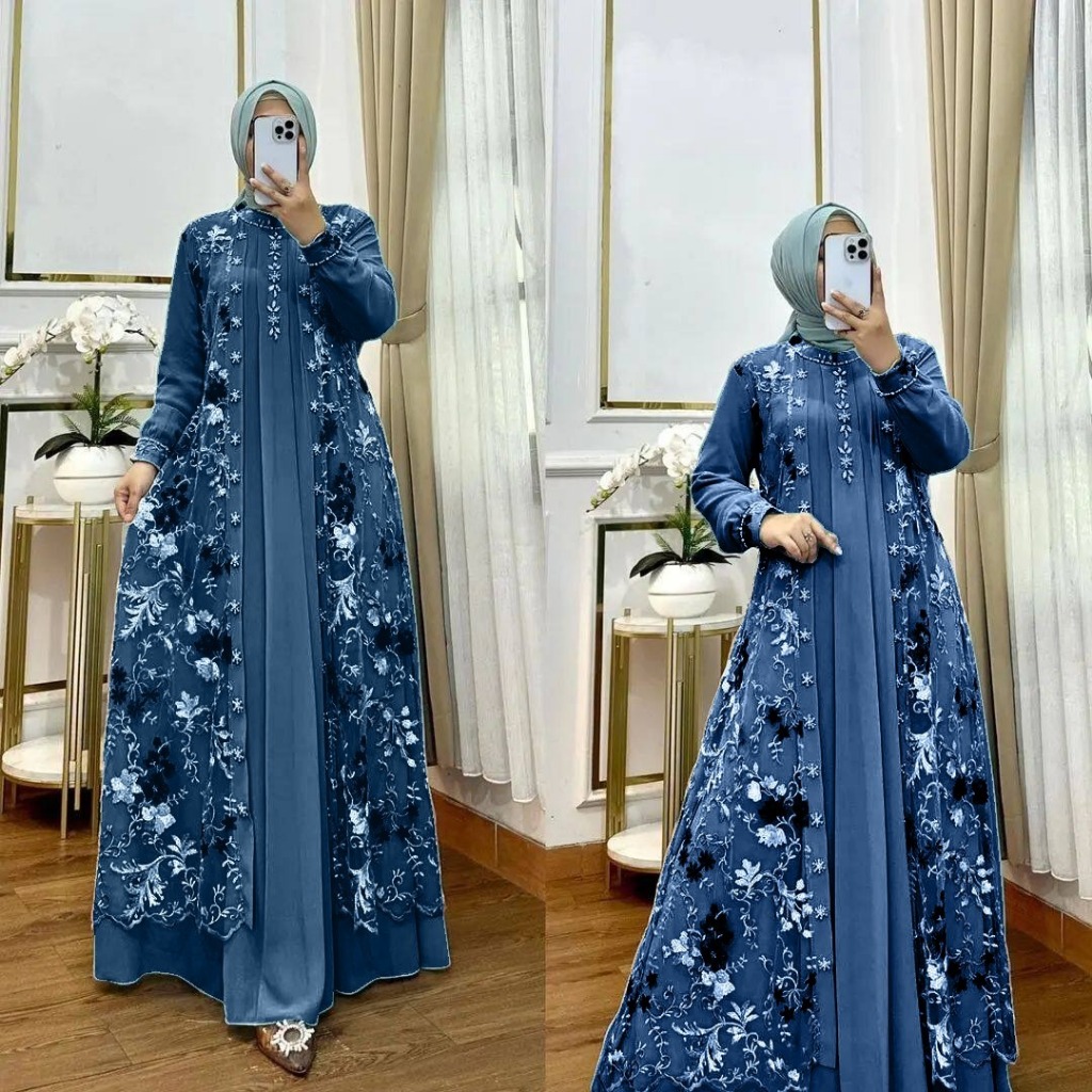 ล่าสุดผู้หญิง Gamis ชุด Misela ชุด BO ขนาด ML XL XXL LD 100-120 CM PB 140 CM วัสดุ Brukat หรือ Tille ปักนูนสีพรีเมี่ยม Elegant Luxury Party Robe ล่าสุด Jumbo Premium Brocade วัยรุ่นชุดสตรีเกาหลีร่วมสมัย สไตล์สไตล์สไตล์สไตล์