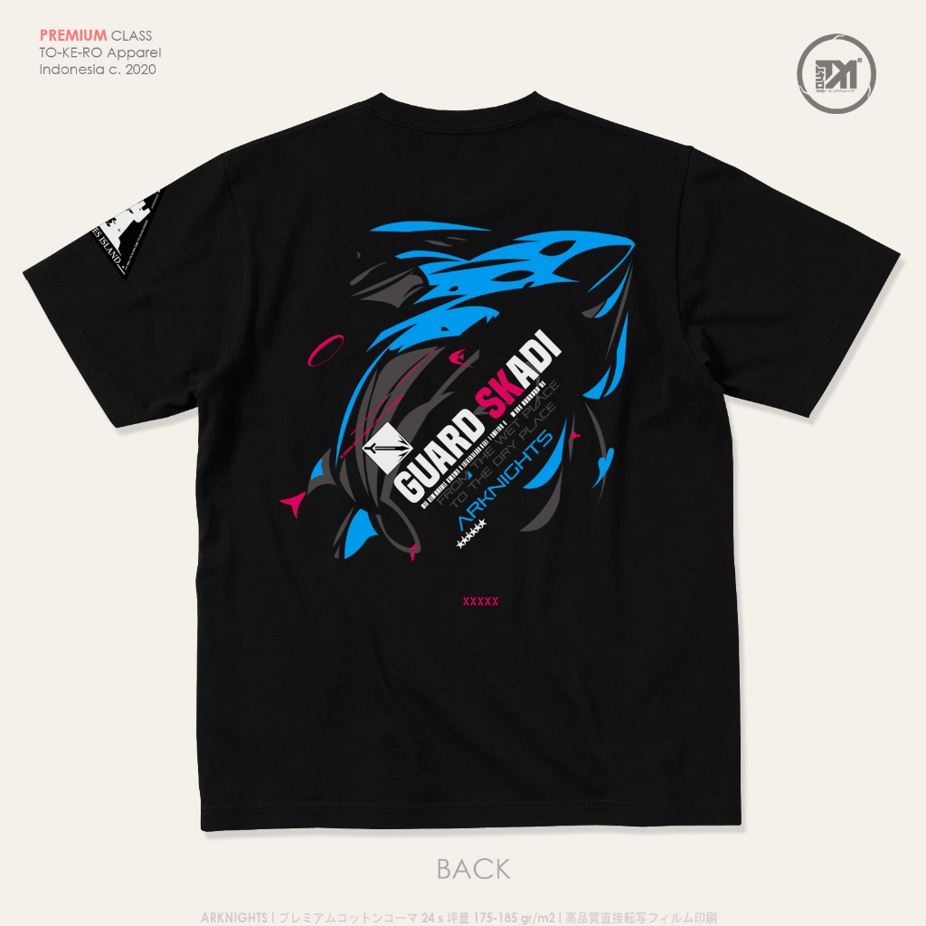 เสื้อยืดเกม TOKERO ARKNIGHTS - สไตล์ SKADI [ดํา / ขาว] type A