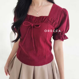 ORECCA - Aeri Top Atasan Tangan Pendek Pita Wanita