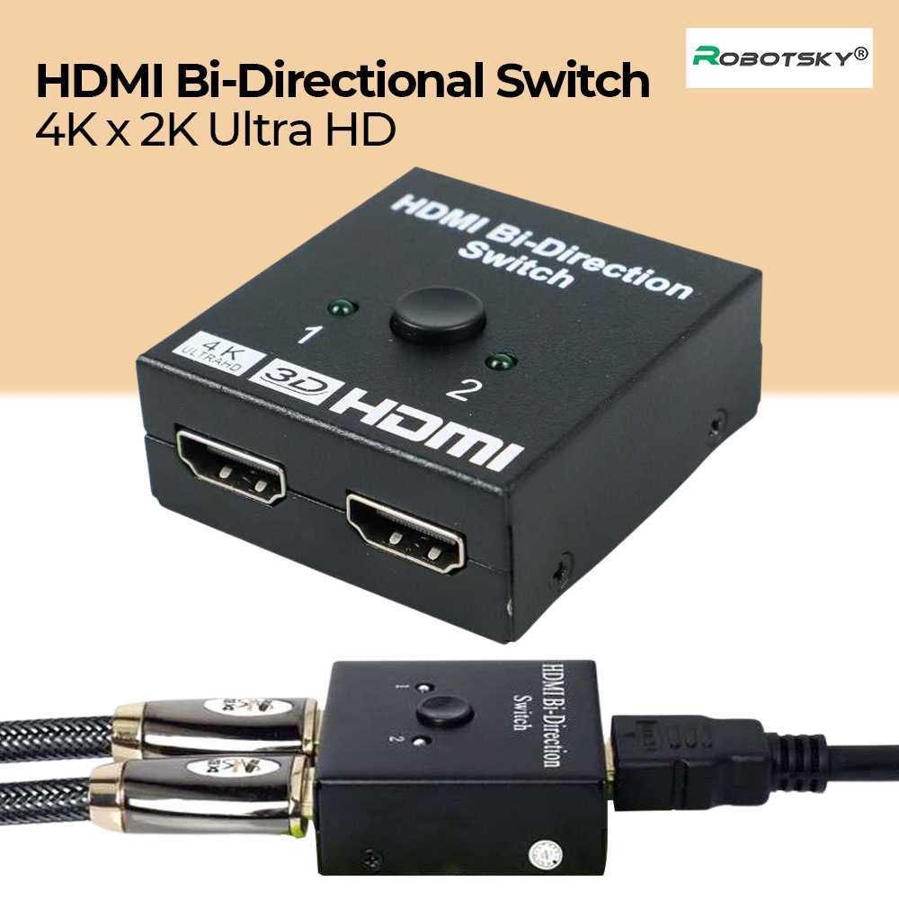 ROBOTSKY สวิตช์ทิศทาง HDMI 2x1/1x2 3D V1.4 4K - ACDG0