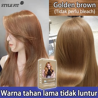 [ Pengiriman cepat ] STYLE FIT cat rambut golden brown*200ml, tahan lama, Mencerahkan kulit,Bahan tanaman alami (cat rambut,hair color,pewarna rambut,bleaching rambut,cat rambut coklat, hair color cream,pewarna rambut alami,cat rambut garnier)