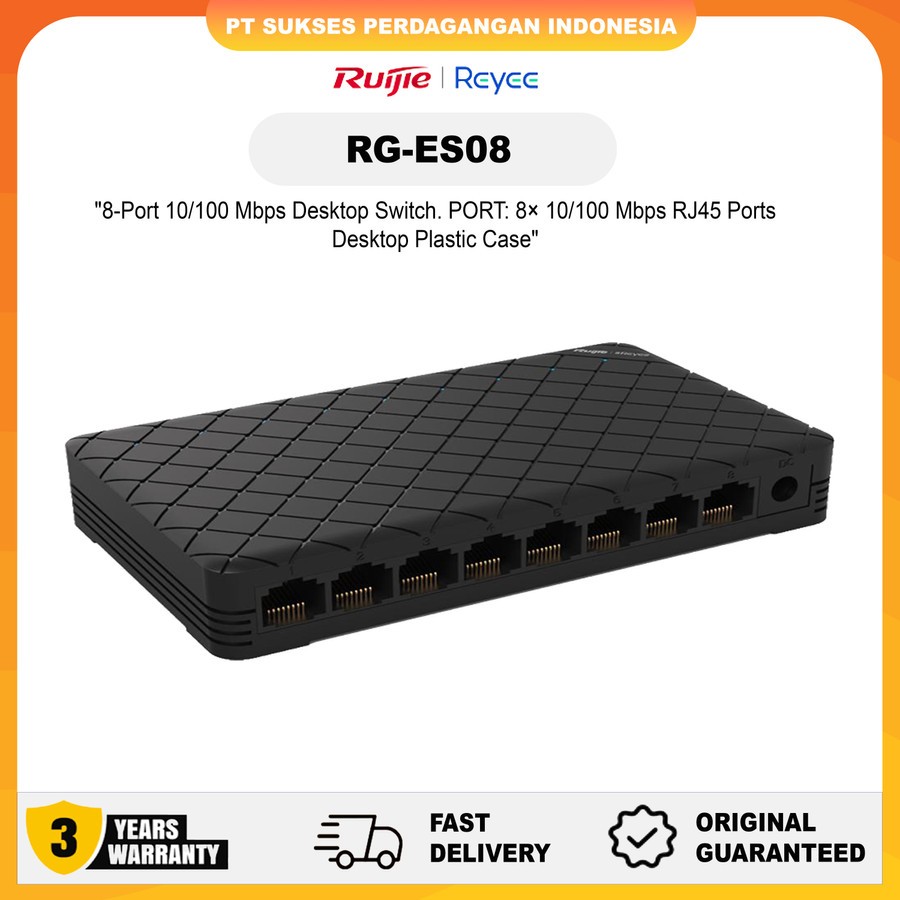 REYEE RUIJIE RG-ES08 Series เคสพลาสติก Unmanned Desktop Switch